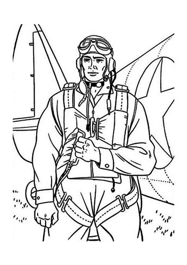 Plansa de colorat cu Militar 5 45